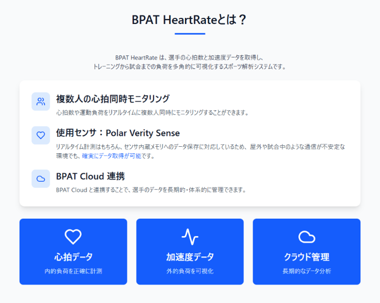 BPAT Heartrateのランディングページ